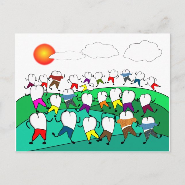 Whimsical Dental  Tooth Art Gifts Postcard (Front)
