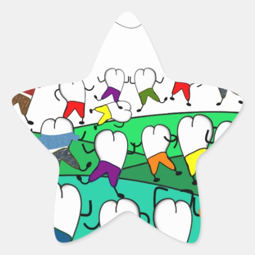 Whimsical Dental  Tooth Art Gifts Star Sticker