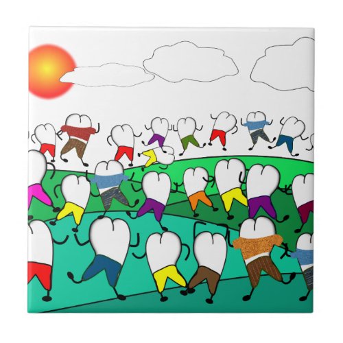 Whimsical Dental  Tooth Art Gifts Tile