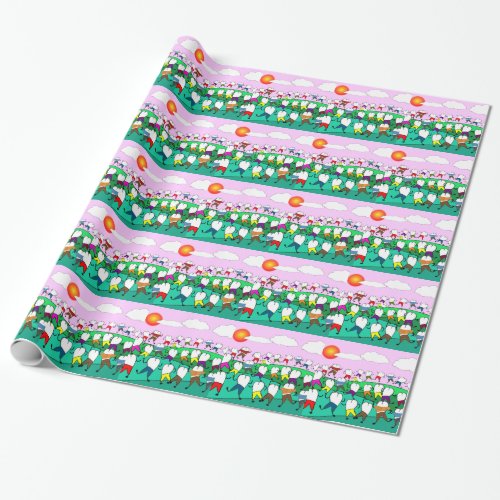 Whimsical Dental  Tooth Art Gifts Wrapping Paper