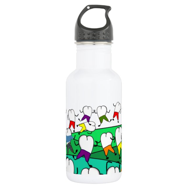 Whimsical Dental  Tooth Art Stainless Steel Water Bottle (Front)