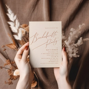 Whimsical Desert Beige Bachelorette Party Invitation
