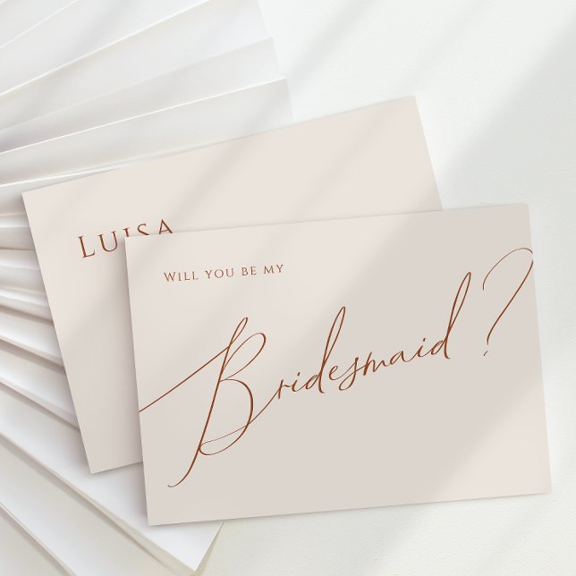 Whimsical Desert | Beige Bridesmaid Proposal Card (Creator Uploaded)