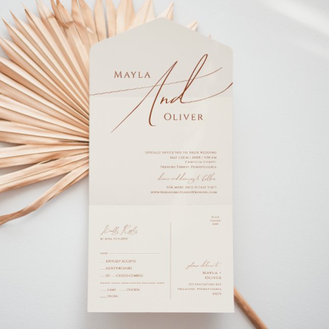 Whimsical Desert | Beige Casual Seal and Send All In One Invitation (Creator Uploaded)