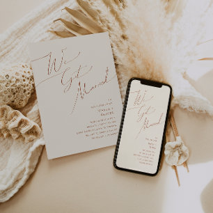 Whimsical Desert Beige Elopement Announcement