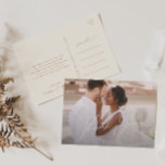 Whimsical Desert Beige Horizontal Photo Thank You Postcard<br><div class="desc">This whimsical desert beige horizontal photo thank you postcard is perfect for your simple rustic western beige and terracotta earth tones wedding. The neutral earthy boho color palette is vintage southwestern with a modern retro feel. The script is a delicate minimalist handwritten calligraphy that is quite elegant and romantic. The...</div>