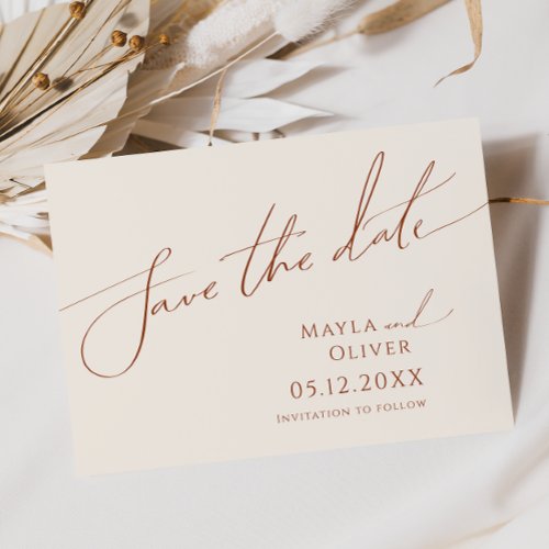 Whimsical Desert  Beige Horizontal Save The Date