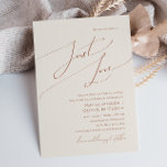 Whimsical Desert | Beige Just Love Wedding Invitation<br><div class="desc">This whimsical desert | beige just love wedding invitation is perfect for your simple rustic western beige and terracotta earth tones wedding. The neutral earthy boho color palette is vintage southwestern with a modern retro feel. The script is a delicate minimalist handwritten calligraphy that is quite elegant and romantic. The...</div>