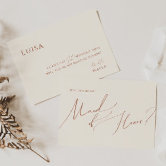 Whimsical Desert | Beige Maid of Honor Card