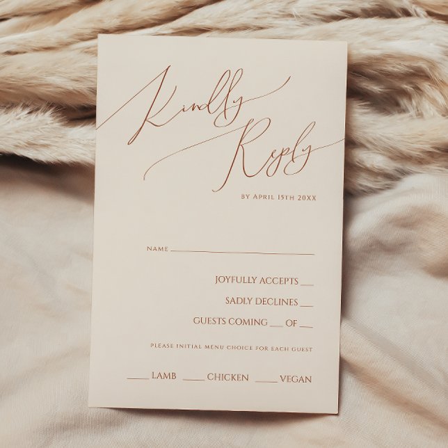 Whimsical Desert | Beige Menu Choice RSVP Card (Creator Uploaded)