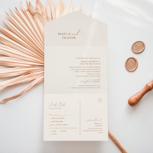Whimsical Desert  Beige Seal and Send All In One Invitation