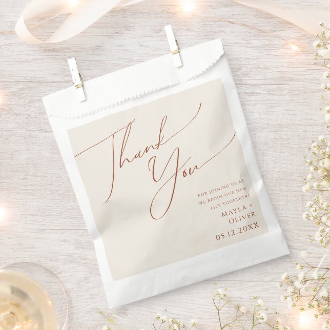 Whimsical Desert | Beige Thank You Favor Bag (Clipped)