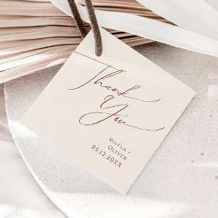 Whimsical Desert Beige Thank You Favor Tags