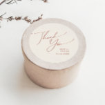 Whimsical Desert | Beige Thank You Wedding Favor Classic Round Sticker<br><div class="desc">This whimsical desert | beige thank you wedding favor is perfect for your simple rustic western beige and terracotta earth tones wedding. The neutral earthy boho color palette is vintage southwestern with a modern retro feel. The script is a delicate minimalist handwritten calligraphy that is quite elegant and romantic. The...</div>