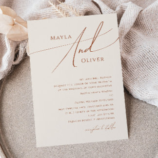 Whimsical Desert | Beige Traditional Wedding Invitation