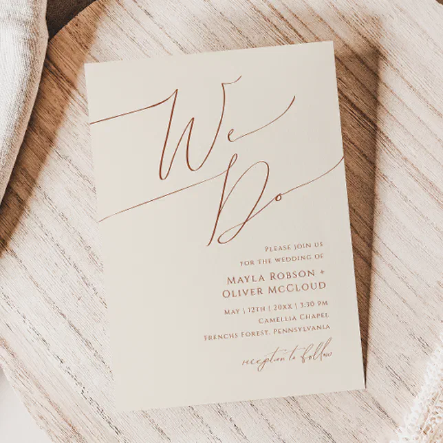 Whimsical Desert | Beige We Do Wedding Invitation
