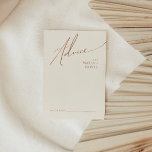 Whimsical Desert Beige Wedding Advice Card
