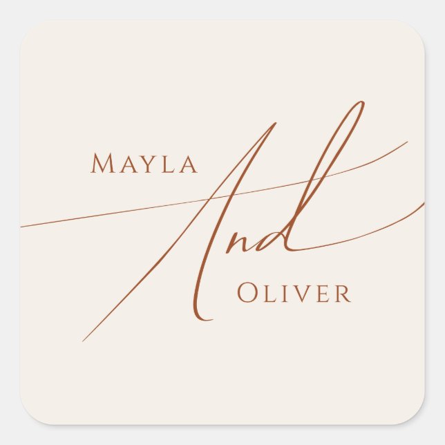 Whimsical Desert | Beige Wedding Envelope Seals (Front)