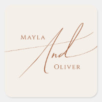 Whimsical Desert | Beige Wedding Envelope Seals