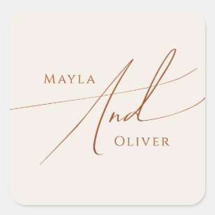 Whimsical Desert Beige Wedding Envelope Seals