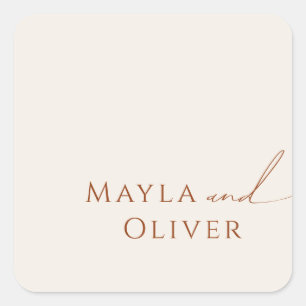 Whimsical Desert   Beige Wedding Envelope Seals