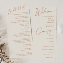 Whimsical Desert   Beige Wedding Program