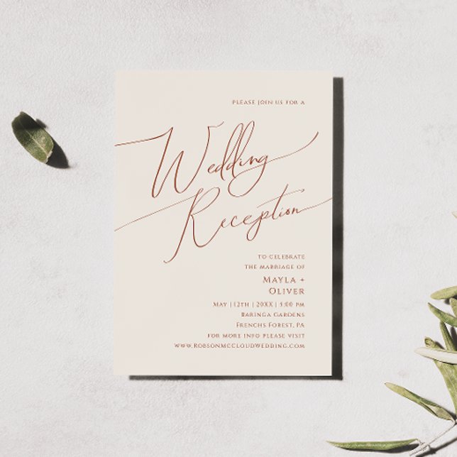 Whimsical Desert | Beige Wedding Reception Invitation (Creator Uploaded)
