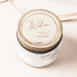 Whimsical Desert | Beige Wedding Welcome Classic Round Sticker<br><div class="desc">This whimsical desert | beige wedding welcome classic round sticker is perfect for your simple rustic western beige and terracotta earth tones wedding. The neutral earthy boho color palette is vintage southwestern with a modern retro feel. The script is a delicate minimalist handwritten calligraphy that is quite elegant and romantic....</div>