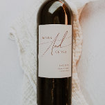 Whimsical Desert | Beige Wedding Wine Label<br><div class="desc">This whimsical desert | beige wedding wine label is perfect for your simple rustic western beige and terracotta earth tones wedding. The neutral earthy boho color palette is vintage southwestern with a modern retro feel. The script is a delicate minimalist handwritten calligraphy that is quite elegant and romantic. The product...</div>