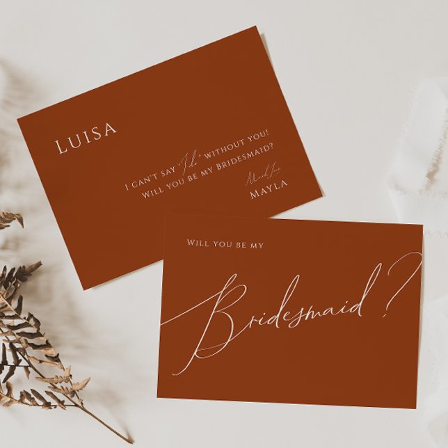 Whimsical Desert | Rust Bridesmaid Proposal Card (Creator Uploaded)