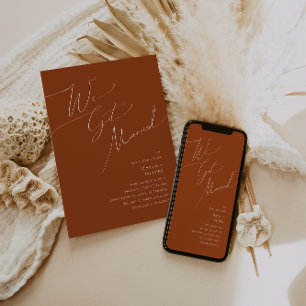 Whimsical Desert   Rust Elopement Announcement