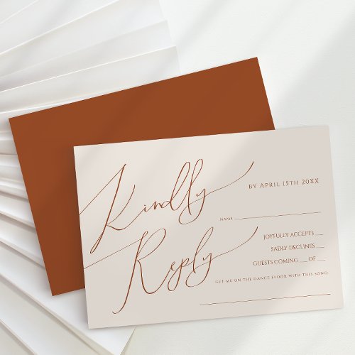 Whimsical Desert  Rust Song Request RSVP Card
