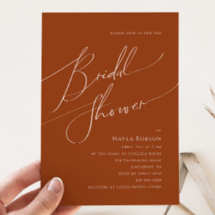 Whimsical Desert Terracotta Bridal Shower Invitation