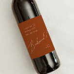 Whimsical Desert | Terracotta Bridesmaid Proposal Wine Label<br><div class="desc">This whimsical desert | terracotta bridesmaid proposal wine label is perfect for your simple rustic western beige and terracotta earth tones wedding. The neutral earthy boho color palette is vintage southwestern with a modern retro feel. The script is a delicate minimalist handwritten calligraphy that is quite elegant and romantic. The...</div>