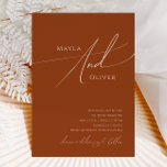 Whimsical Desert | Terracotta Casual Wedding Invitation<br><div class="desc">This whimsical desert | terracotta casual wedding invitation is perfect for your simple rustic western beige and terracotta earth tones wedding. The neutral earthy boho color palette is vintage southwestern with a modern retro feel. The script is a delicate minimalist handwritten calligraphy that is quite elegant and romantic. The product...</div>