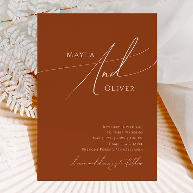 Whimsical Desert | Terracotta Casual Wedding Invitation (Creator Uploaded)