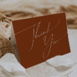 Whimsical Desert Terracotta Folded Thank You Card<br><div class="desc">This whimsical desert terracotta folded thank you card is perfect for your simple rustic western beige and terracotta earth tones wedding. The neutral earthy boho color palette is vintage southwestern with a modern retro feel. The script is a delicate minimalist handwritten calligraphy that is quite elegant and romantic. The product...</div>