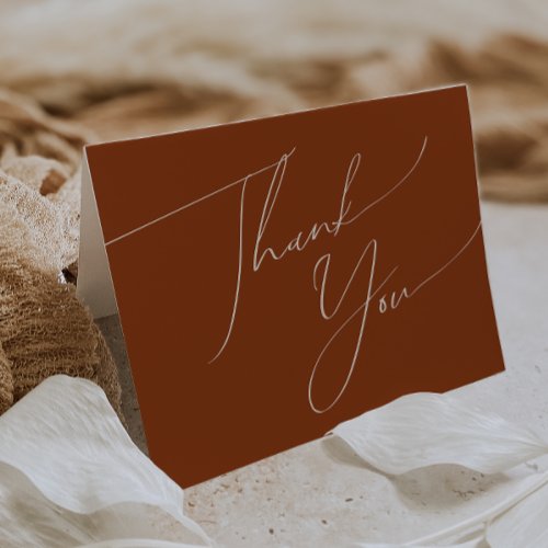 Whimsical Desert Terracotta Folded Thank You Card