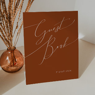 Whimsical Desert   Terracotta Guest Book Pedestal Sign