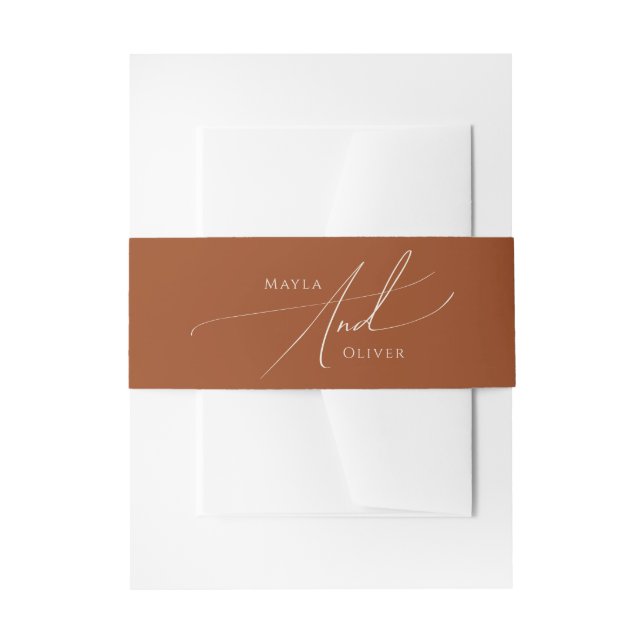 Whimsical Desert | Terracotta Invitation Belly Band (Front Example)