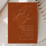 Whimsical Desert | Terracotta Just Love Wedding Invitation<br><div class="desc">This whimsical desert | terracotta just love wedding invitation is perfect for your simple rustic western beige and terracotta earth tones wedding. The neutral earthy boho color palette is vintage southwestern with a modern retro feel. The script is a delicate minimalist handwritten calligraphy that is quite elegant and romantic. The...</div>