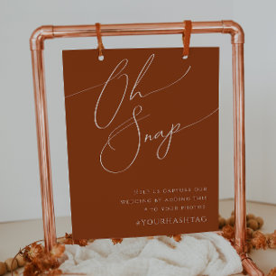 Whimsical Desert Terracotta Oh Snap Hashtag Poster