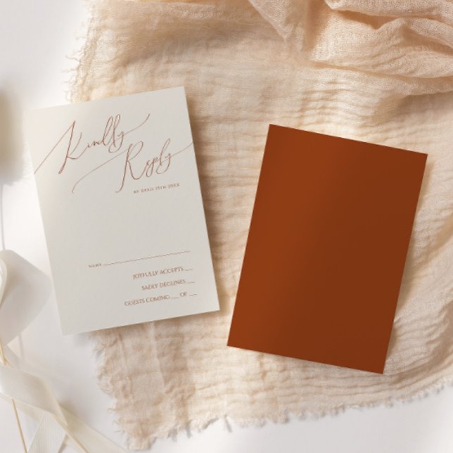 Whimsical Desert | Terracotta RSVP Card (Creator Uploaded)