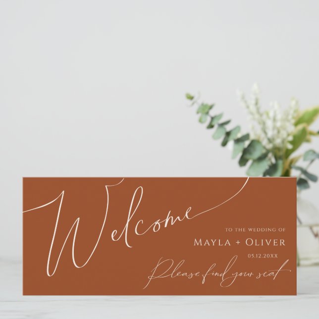Whimsical Desert | Terracotta Seating Chart Header (Standing Front)