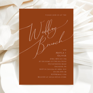 Whimsical Desert   Terracotta Wedding Brunch Invitation