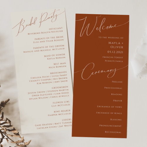 Whimsical Desert | Terracotta Wedding Program