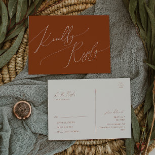 Whimsical Desert Terracotta Wedding RSVP Postcard