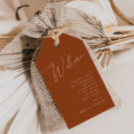 Whimsical Desert | Terracotta Wedding Welcome Gift Tags<br><div class="desc">These whimsical desert | terracotta wedding welcome gift tags are perfect for your simple rustic western beige and terracotta earth tones wedding. The neutral earthy boho color palette is vintage southwestern with a modern retro feel. The script is a delicate minimalist handwritten calligraphy that is quite elegant and romantic. The...</div>