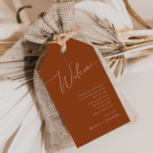 Whimsical Desert   Terracotta Wedding Welcome Gift Tags