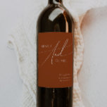 Whimsical Desert | Terracotta Wedding Wine Label<br><div class="desc">This whimsical desert | terracotta wedding wine label is perfect for your simple rustic western beige and terracotta earth tones wedding. The neutral earthy boho color palette is vintage southwestern with a modern retro feel. The script is a delicate minimalist handwritten calligraphy that is quite elegant and romantic. The product...</div>
